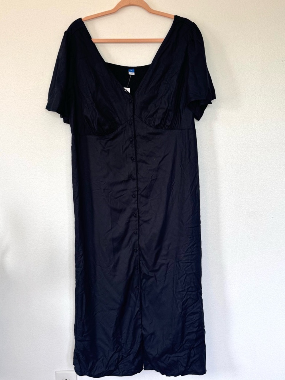 NWT Old Navy Black Jack Button-Down Crepe Midi Dress Size 2X - Picture 5 of 11